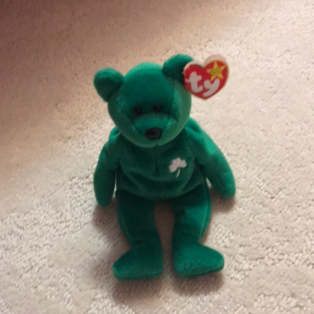 Saint Patrick beanie baby bear Ty